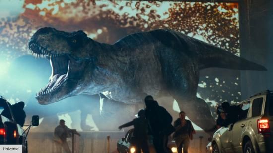 Jurassic World: Dominion Prolog lässt einen T-Rex ins Kino eindringen